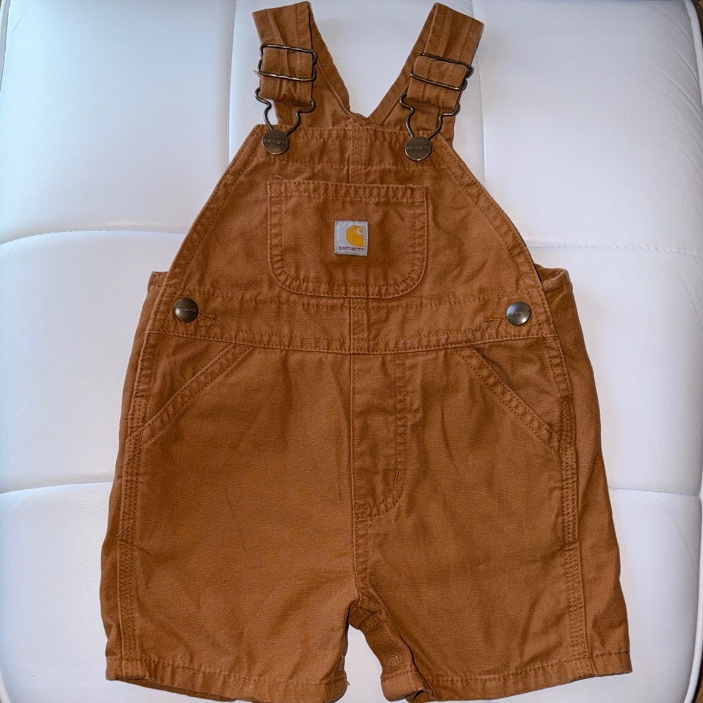 Carhartt Kids' Brown Short Overalls with Front Pocket